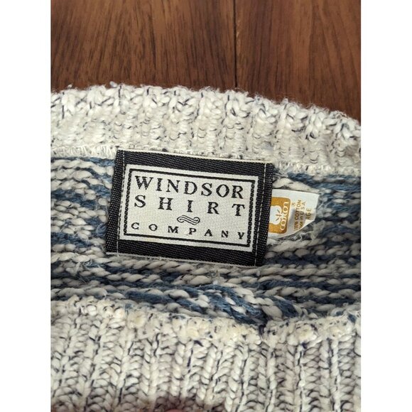 Vintage Windsor Shirt Co Mens Sweater Fair Isle Cotton Classic Essential L - Picture 3 of 5